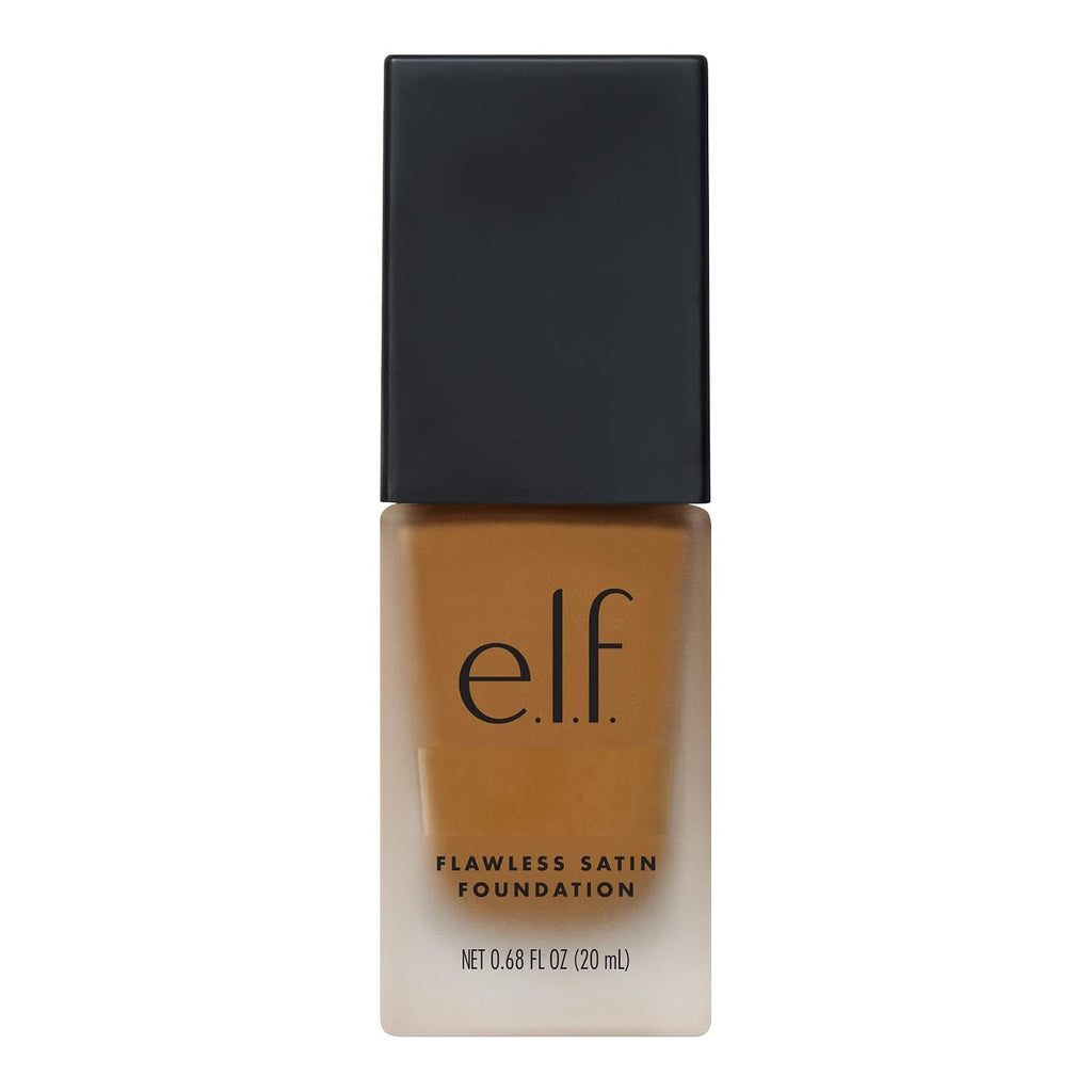 e.l.f. Flawless Satin Foundation. Lightweight & Medium Coverage. Semi-Matte Finish. Vegan & Cruelty-Free. Maple. 0.68 Fl Oz (20mL)