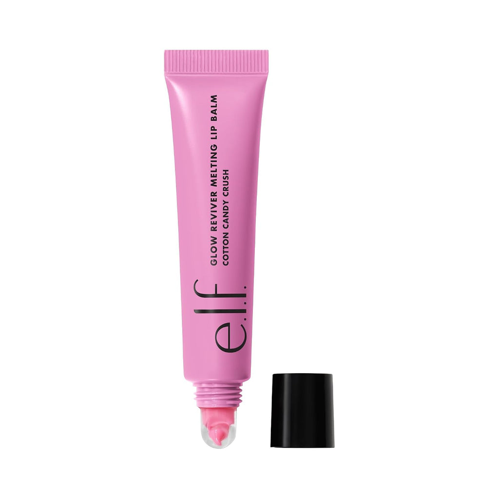 e.l.f. Glow Reviver Melting Lip Balm. Tinted. Cotton Candy Crush | Hydrating & Glossy. Buildable Sheer Color. Soft Texture with Hyaluronic Acid Blend & Nourishing Butters. Vegan & Cruelty-Free