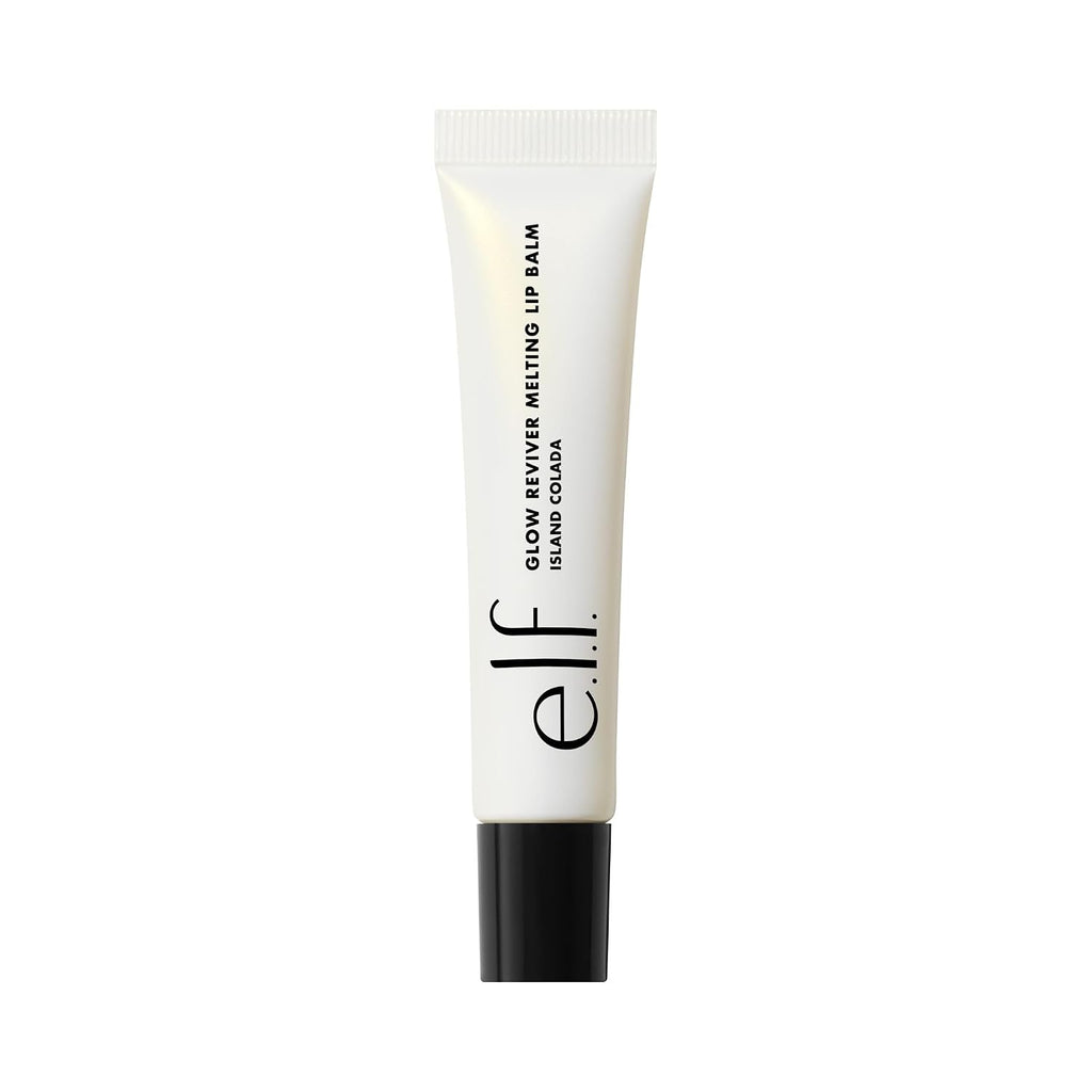e.l.f. Glow Reviver Melting Lip Balm. Tinted. Island Colada | Hydrating & Glossy. Buildable Sheer Color. Soft Texture with Hyaluronic Acid Blend & Nourishing Butters. Vegan & Cruelty-Free