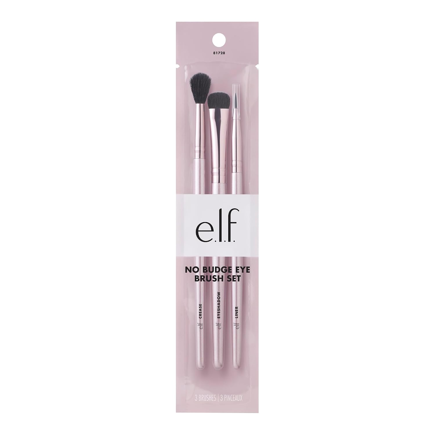 e.l.f. No Budge Brush Trio. 3-Piece Eyeshadow Brush Set For Applying & Blending Color. Use With The No Budge Cream Eyeshadows. Vegan & Cruelty-Free