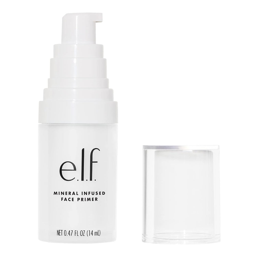 e.l.f. Mineral Infused Face Primer. Primer For A Smooth Foundation Base. Fills In Fine Lines & Refines Complexion. Vegan & Cruelty-free. Small