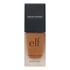 e.l.f. Flawless Satin Foundation. Lightweight & Medium Coverage. Semi-Matte Finish. Vegan & Cruelty-Free. Honey. 0.68 Fl Oz (20mL)