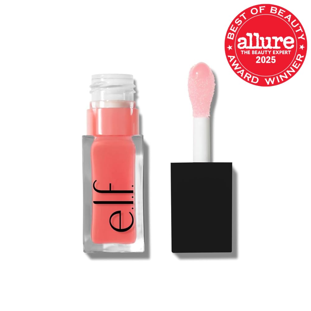 e.l.f. Glow Reviver Lip Oil. Tinted. Hydrating & Non-Sticky. Pink Quartz | High-Shine Tinted Lip Oil. Hydrating. Infused with Jojoba & Nourishing Oils. Glossy Formula. Vegan & Cruelty-Free