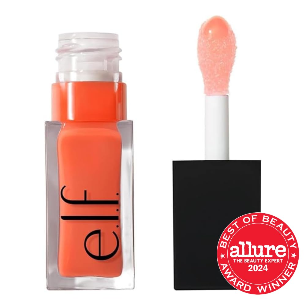 e.l.f. Glow Reviver Lip Oil. Tinted. Hydrating & Non-Sticky. Coral Fixation | High-Shine Tinted Lip Oil. Hydrating. Infused with Jojoba & Nourishing Oils. Glossy Formula. Vegan & Cruelty-Free