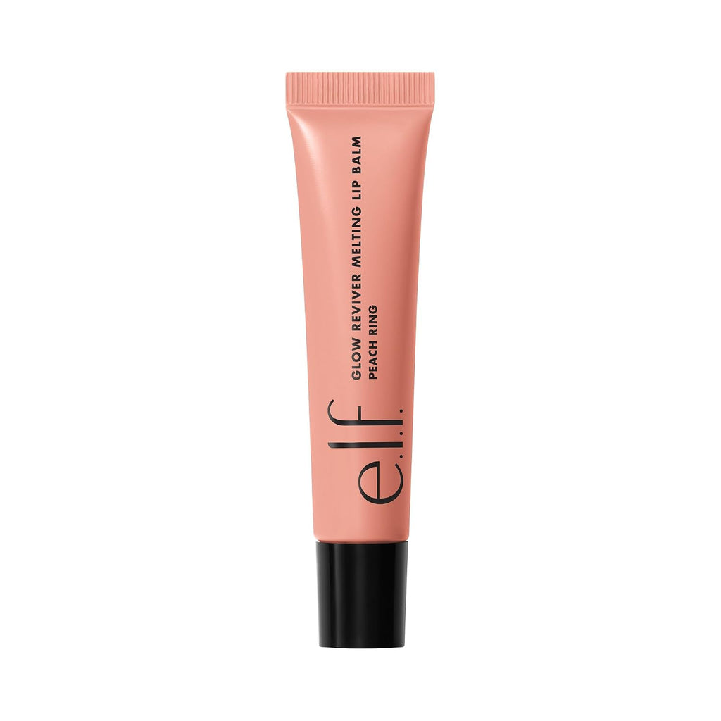 e.l.f. Glow Reviver Melting Lip Balm. Tinted. Peach Ring | Hydrating & Glossy. Buildable Sheer Color. Soft Texture with Hyaluronic Acid Blend & Nourishing Butters. Vegan & Cruelty-Free