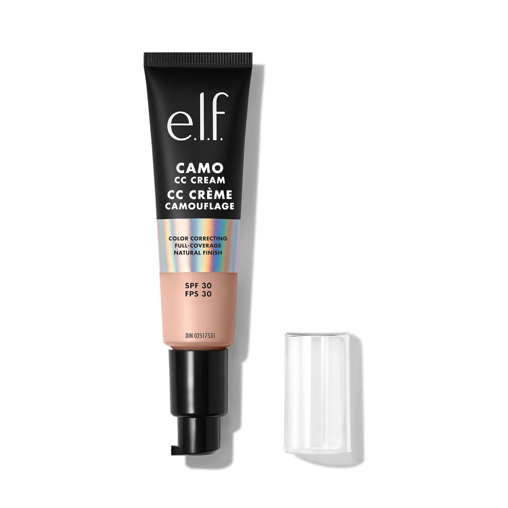e.l.f. Camo CC Cream. SPF 30 Color-Correcting Medium-To-Full Coverage Face Foundation. Delivers An Airbrushed Finish. Vegan & Cruelty-Free. Fair 150 C