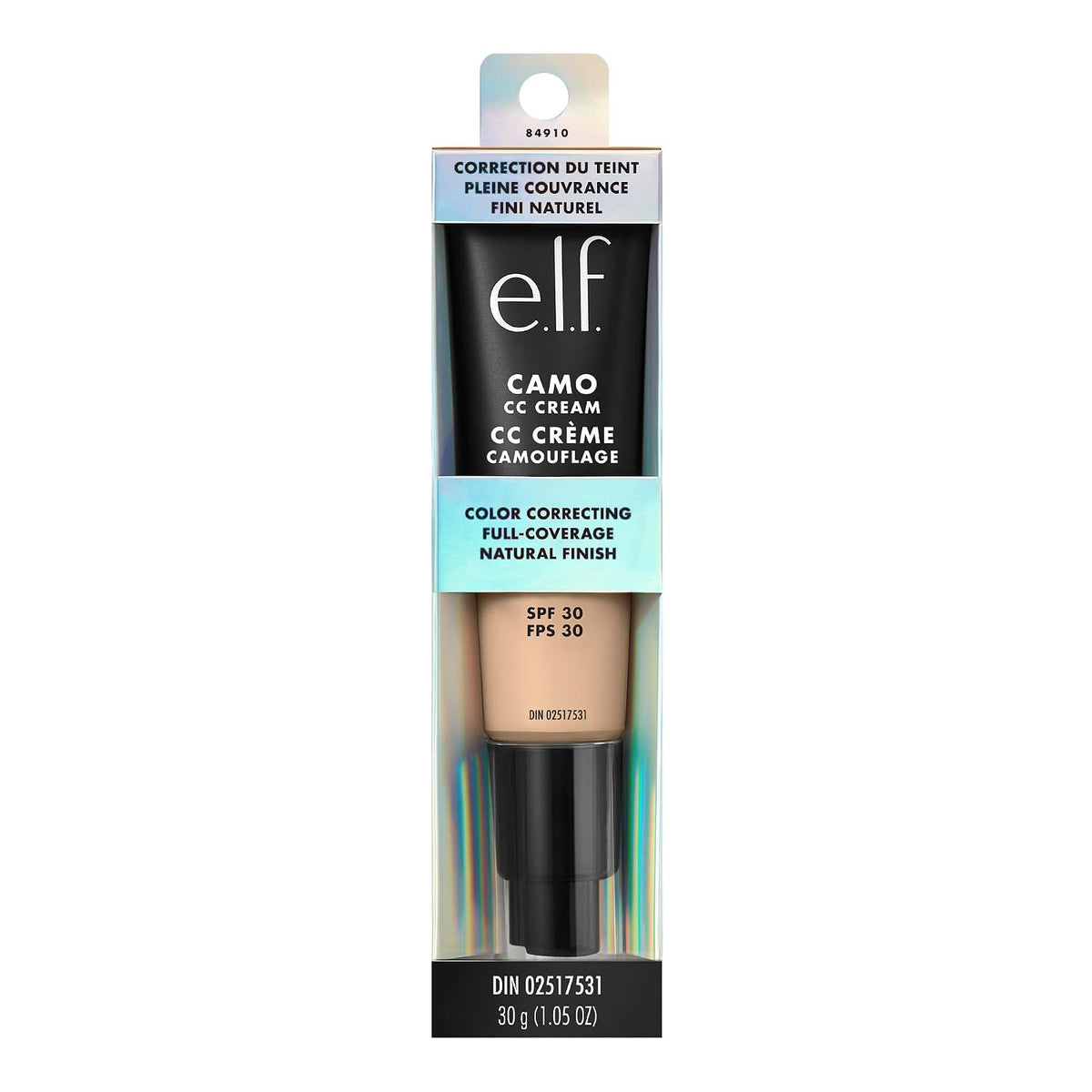 e.l.f. Camo CC Cream. SPF 30 Color-Correcting Medium-To-Full Coverage Face Foundation. Delivers An Airbrushed Finish. Vegan & Cruelty-Free. Fair 120 N