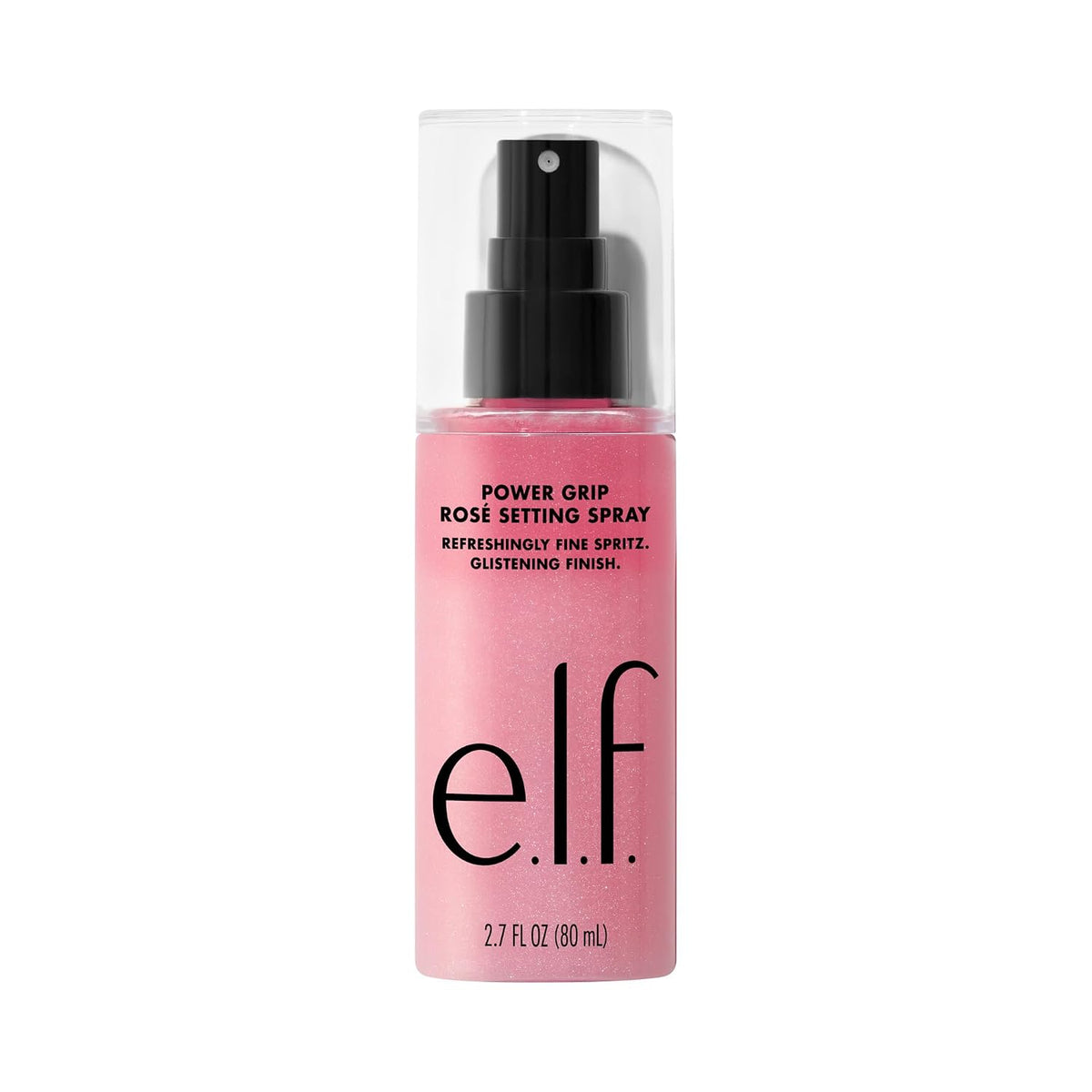 e.l.f. Power Grip Rosé Setting Spray. Bright & Glassy Finish. Pearl Powder | Niacinamide & Rose Water. Preps & Sets Makeup for Long-Lasting Wear. Non-Sticky & Non-Greasy Feel. Vegan & Cruelty-Free