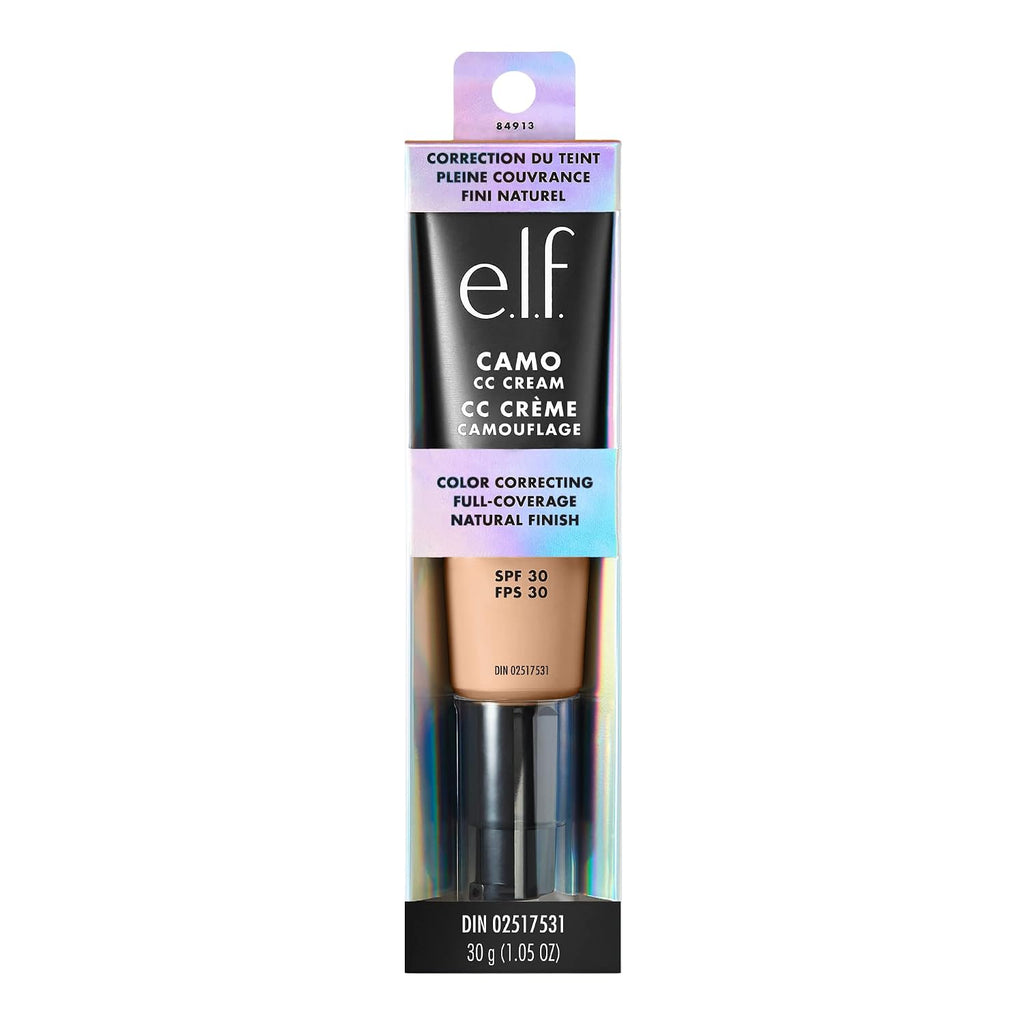e.l.f. Camo CC Cream. Color Correcting Medium-To-Full Coverage Foundation with SPF 30. Light 210 N. 1.0 Oz (30g)