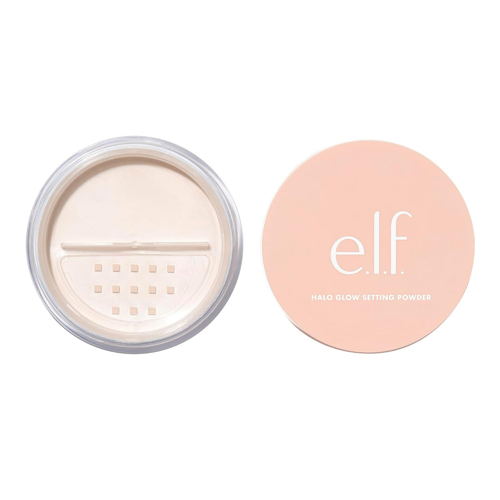 e.l.f. Halo Glow Soft Focus Setting Powder. Silky & Creates Soft Glow Without Shine. Smooths Pores & Lines. Vegan & Cruelty-Free. Light Pink