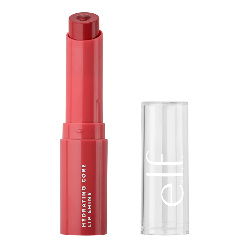 e.l.f. Hydrating Core Lip Shine with Shea Butter & Vitamin E. Tinted Lip Balm for A Smooth. Glossy Finish & Long-Lasting Moisture. Joyful Pink Rose
