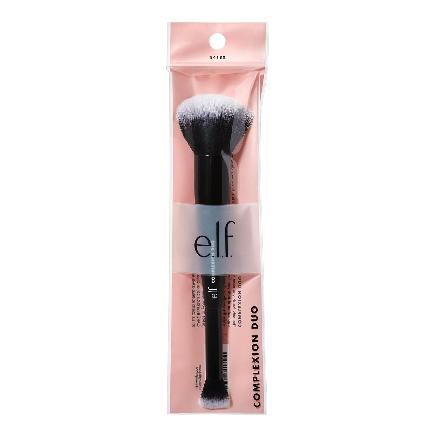e.l.f. Complexion Duo Brush. Makeup Brush For Applying Foundation & Concealer. Creates An Airbrushed Finish. Made With Vegan. Cruelty-Free Bristles