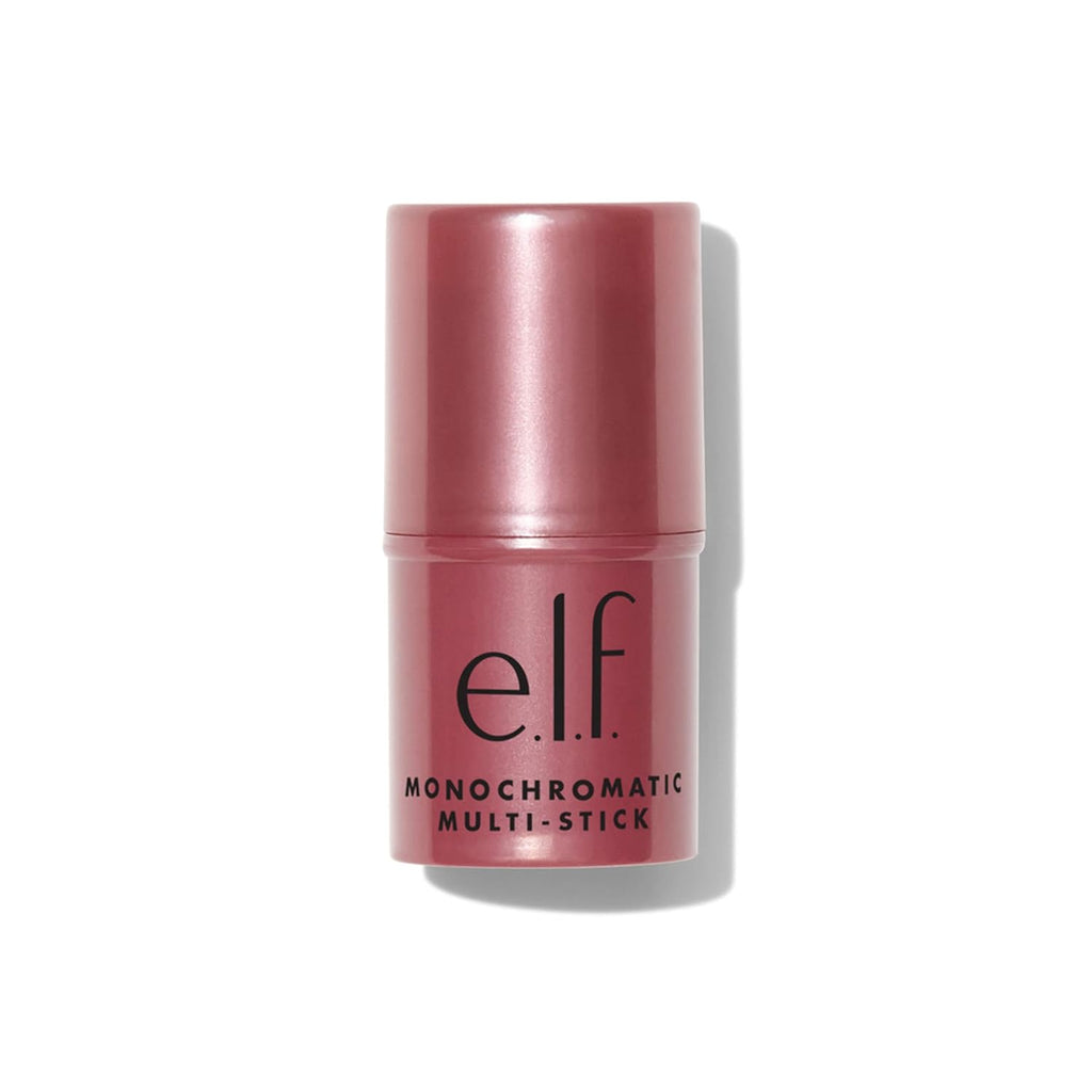 e.l.f. Monochromatic Multi Stick. Travel-Sized Luxuriously Creamy & Blendable Color For Eyes. Lips & Cheeks. Vegan & Cruelty-Free. Luminous Berry. 0.17 Oz