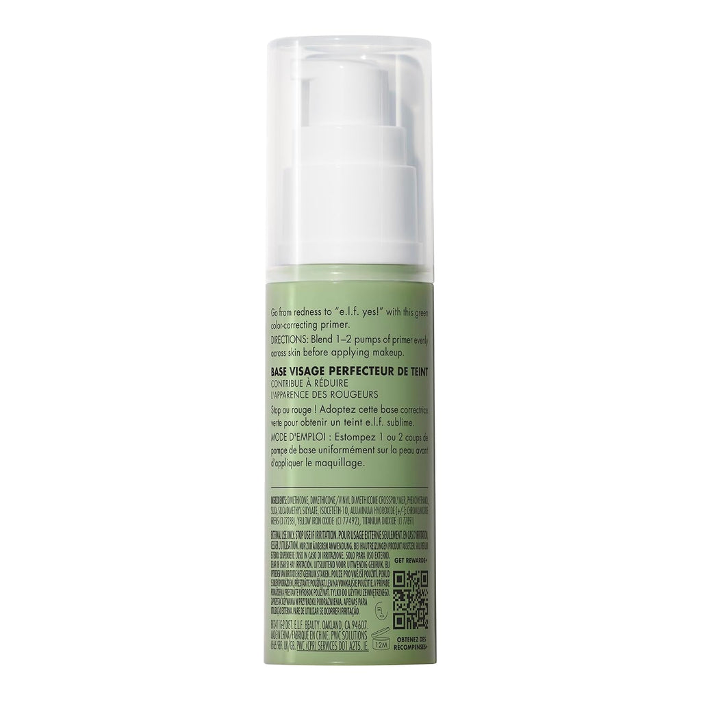 e.l.f. Tone Adjusting Face Primer. Makeup Primer For Neutralizing Uneven Skin Tones & Redness. Grips Makeup To Last. Vegan & Cruelty-free. Large
