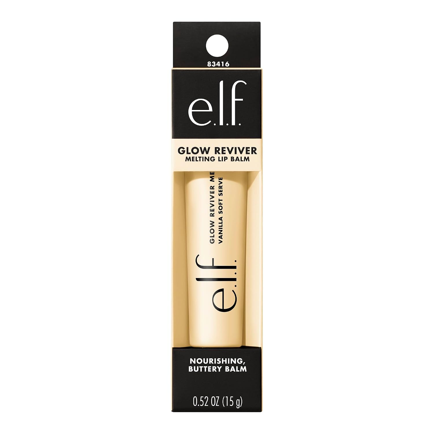e.l.f. Glow Reviver Melting Lip Balm. Tinted. Vanilla Soft Serve | Hydrating & Glossy. Buildable Sheer Color. Soft Texture with Hyaluronic Acid Blend & Nourishing Butters. Vegan & Cruelty-Free