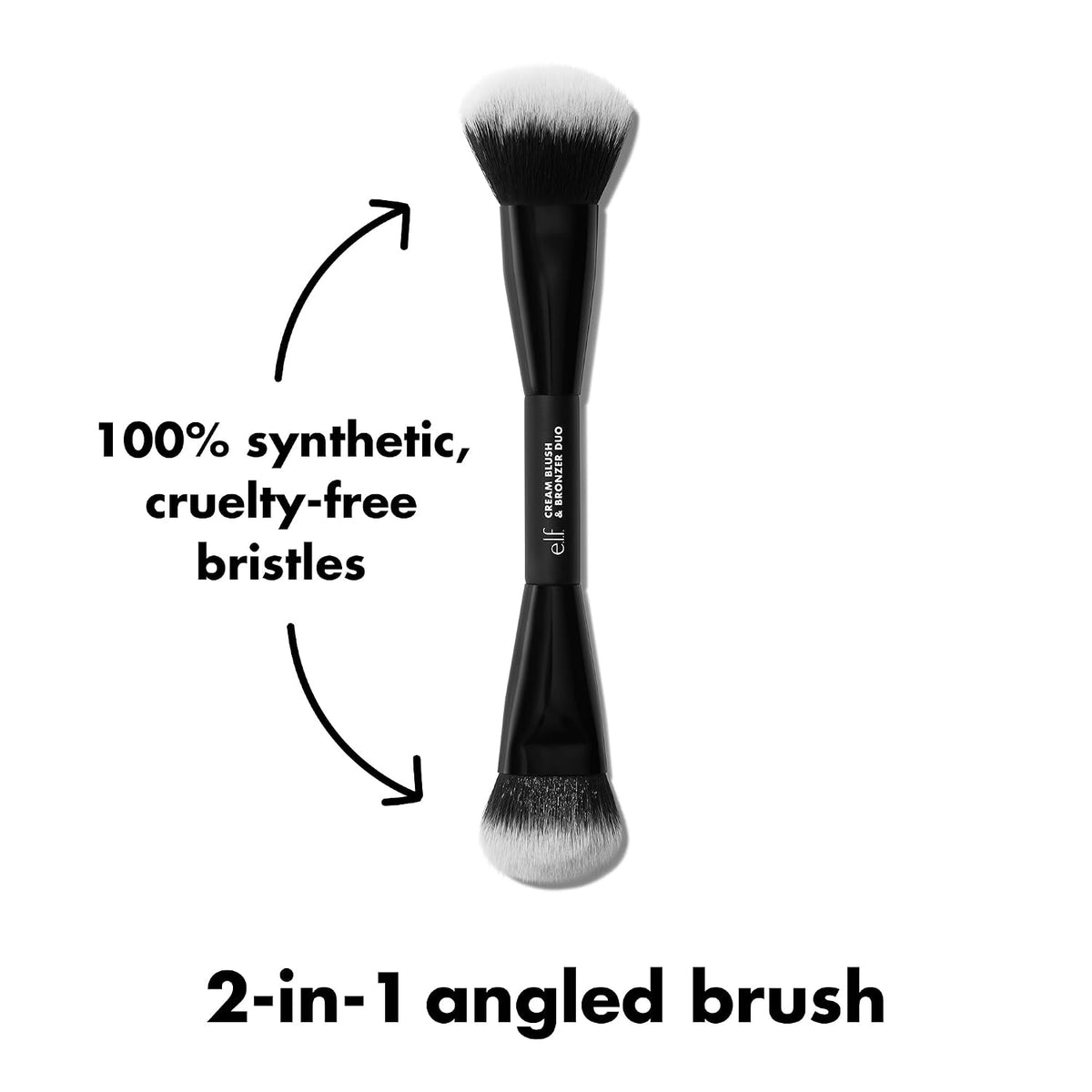e.l.f. Dual-Ended Cream + Powder Brush | Two-in-One Makeup Brush For Creating A Gorgeous. Airbrushed-looking Complexion. Vegan & Cruelty-free