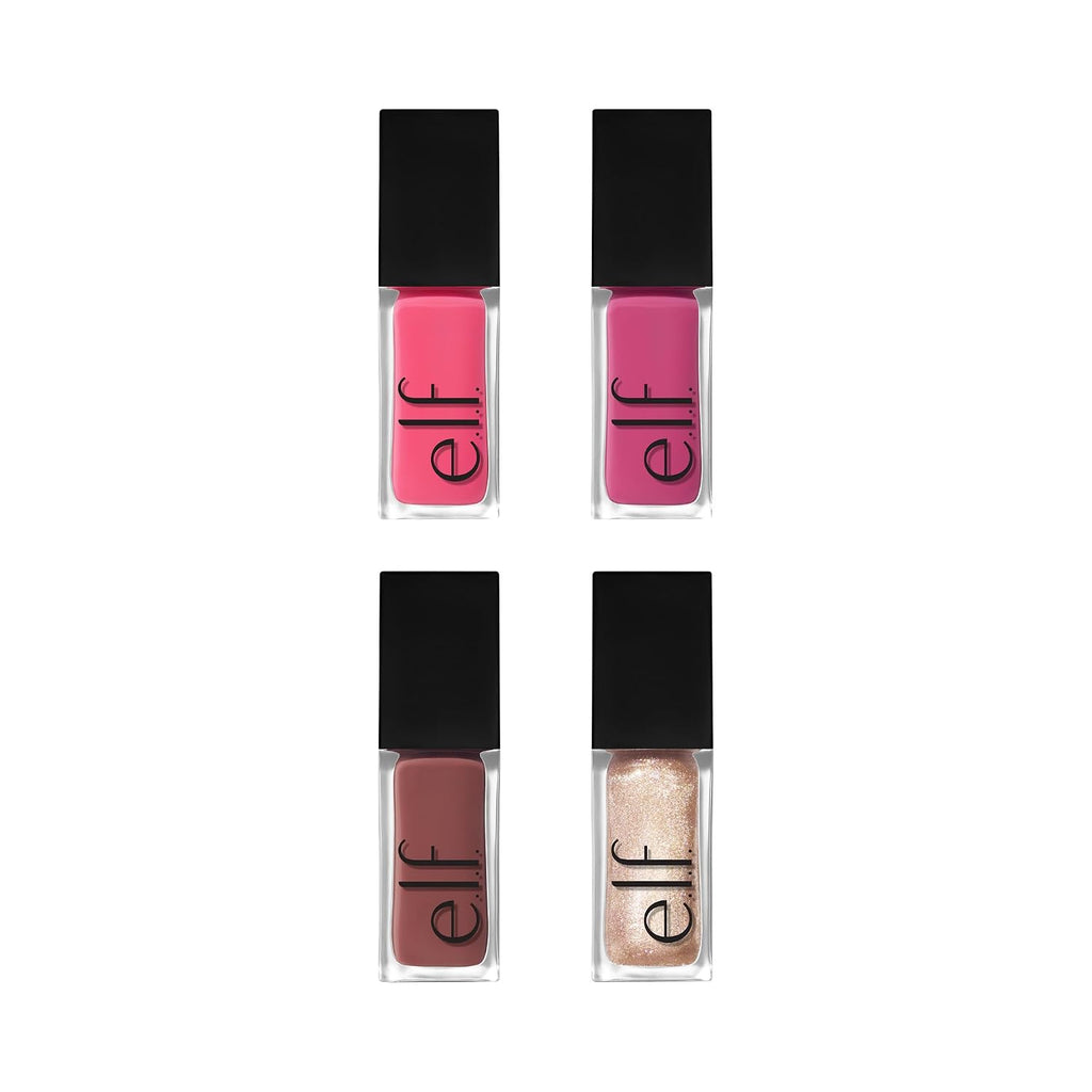 e.l.f. Glow Reviver Plumping Lip Oil Kit | Nourishing Tinted Lip Oils For A High-Shine Finish. Infused With Jojoba Oil. Vegan & Cruelty-Free. 4 Shades