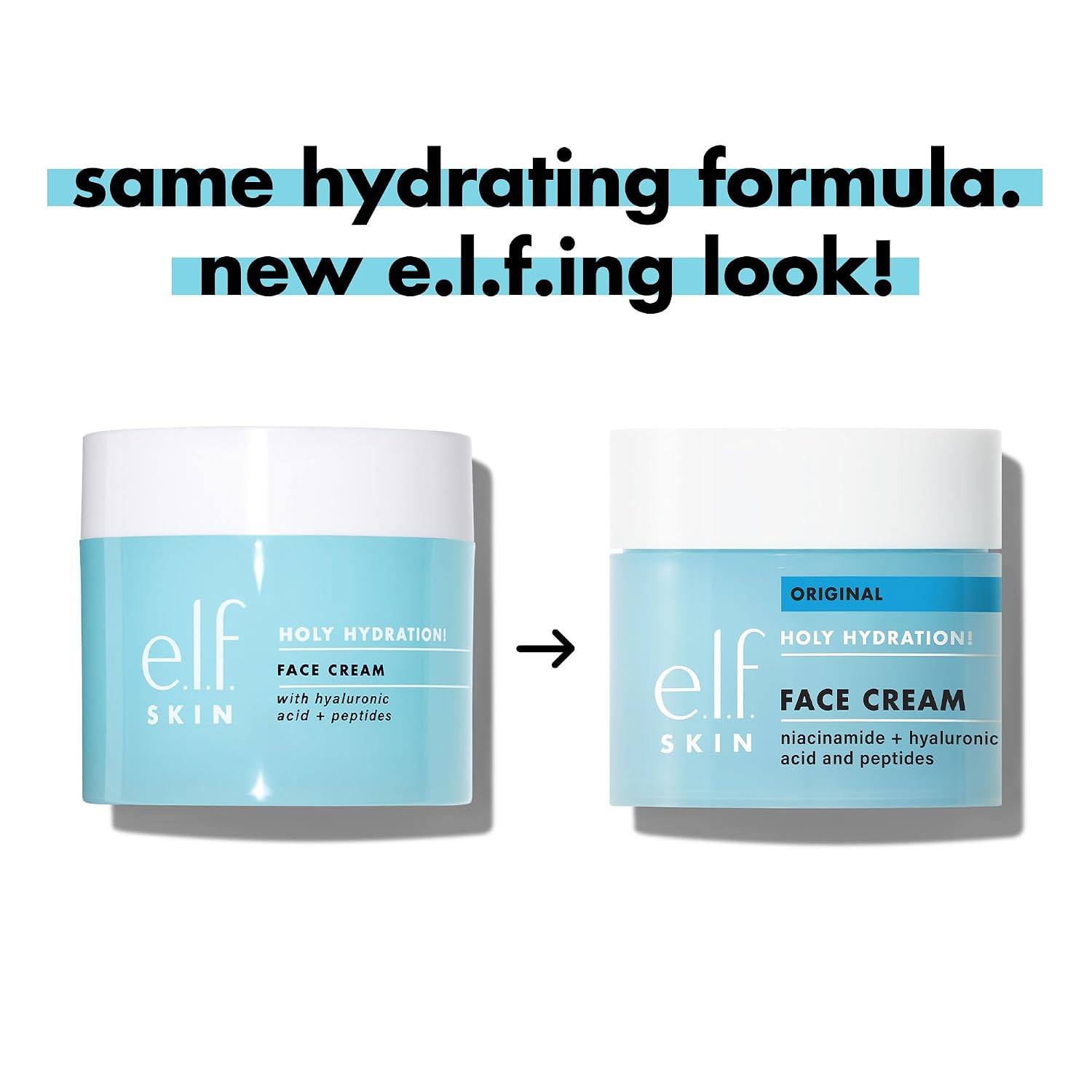 e.l.f. SKIN Holy Hydration! Face Cream with Hyaluronic Acid. Niacinamide & Peptides. Nourishing & Plumping Moisturizer. Vegan & Cruelty-Free