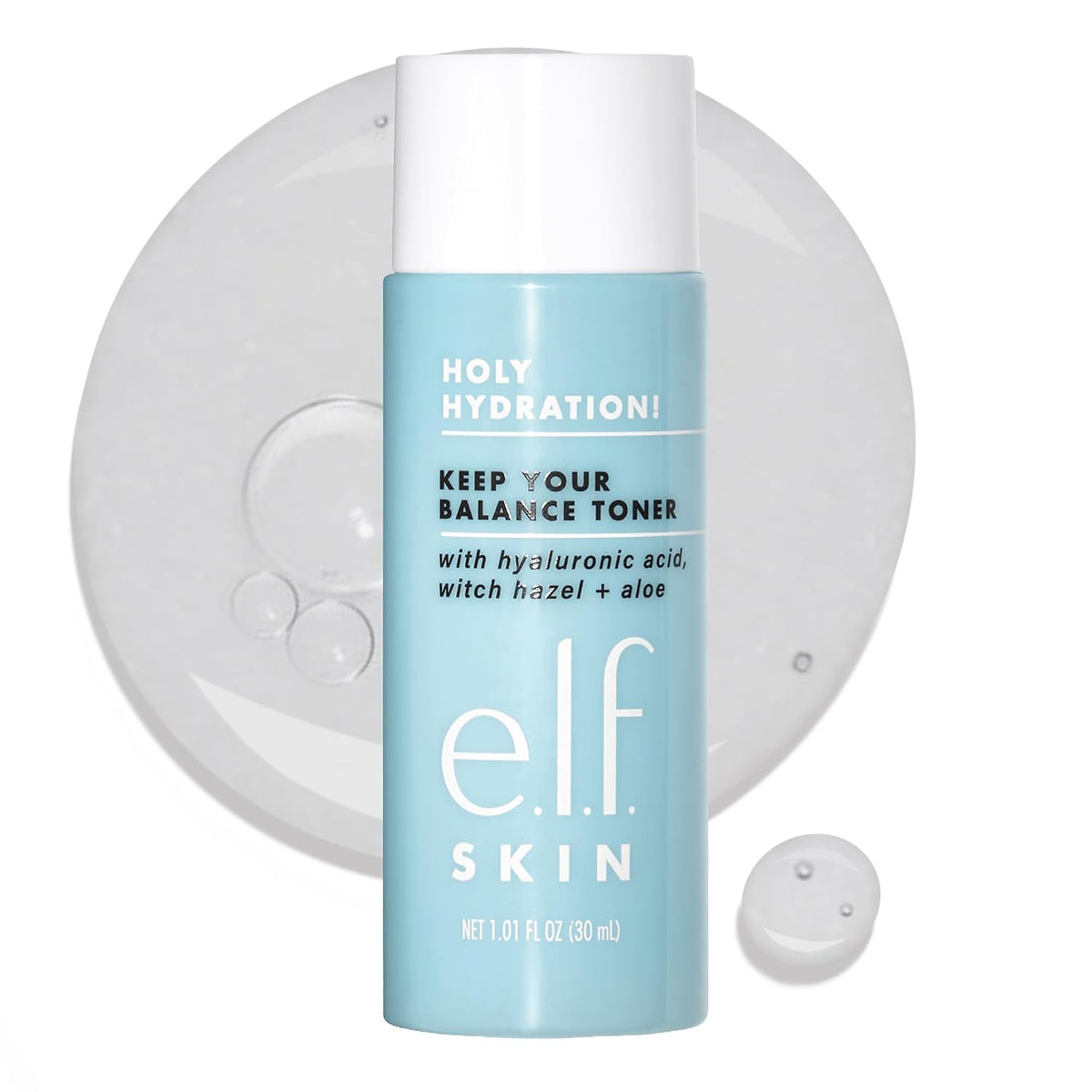 e.l.f. SKIN Keep Your Balance Toner. Gentle. Refreshing. Removes Makeup & Impurities. Hydrates. Cleanses. Soothes. Infused with Hyaluronic Acid. Witch Hazel and Aloe. 5.07 Fl Oz
