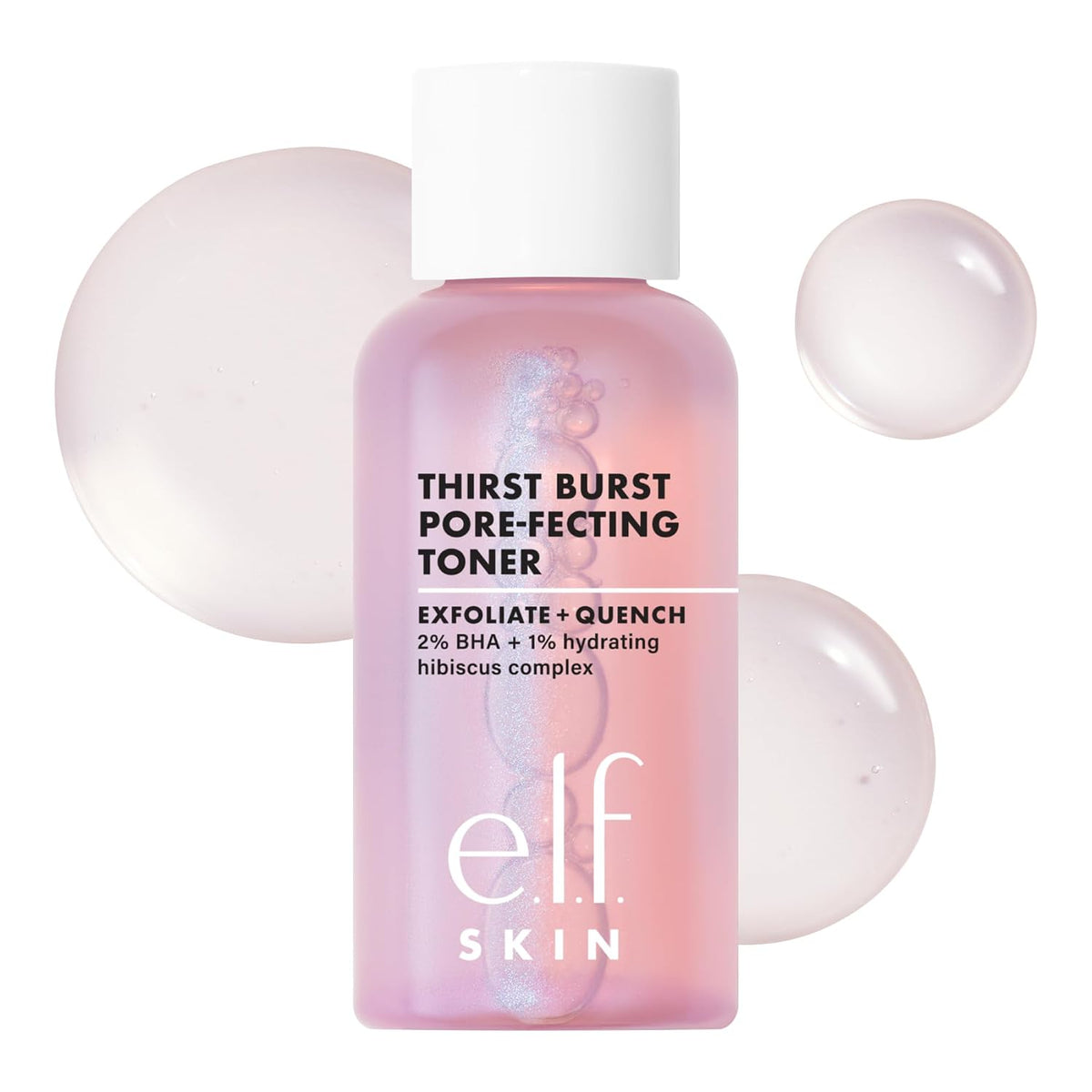 e.l.f. SKIN Thirst Burst Pore-fecting Toner. Hydrating for Face. Smooths. Plumps & Minimizes Pores. Infused with Salicylic Acid. Vegan & Cruelty-Free