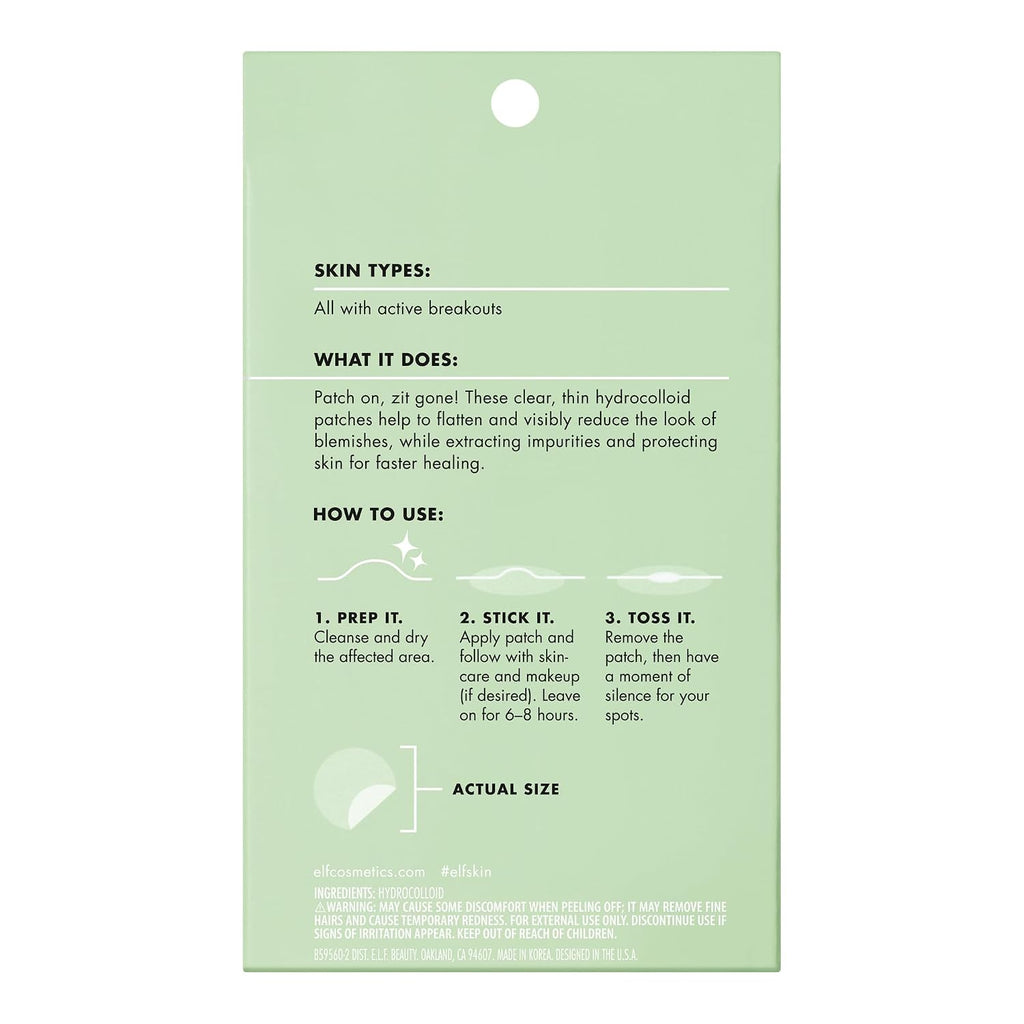 e.l.f. SKIN Blemish Breakthrough Stick It To Zits Pimple Patches | Helps Reduce The Look of Blemishes & Heal. Vegan & Cruelty-free. 36 Patches