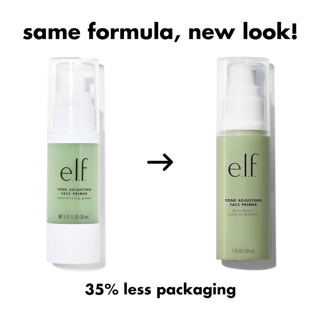 e.l.f. Tone Adjusting Face Primer. Makeup Primer For Neutralizing Uneven Skin Tones & Redness. Grips Makeup To Last. Vegan & Cruelty-free. Large