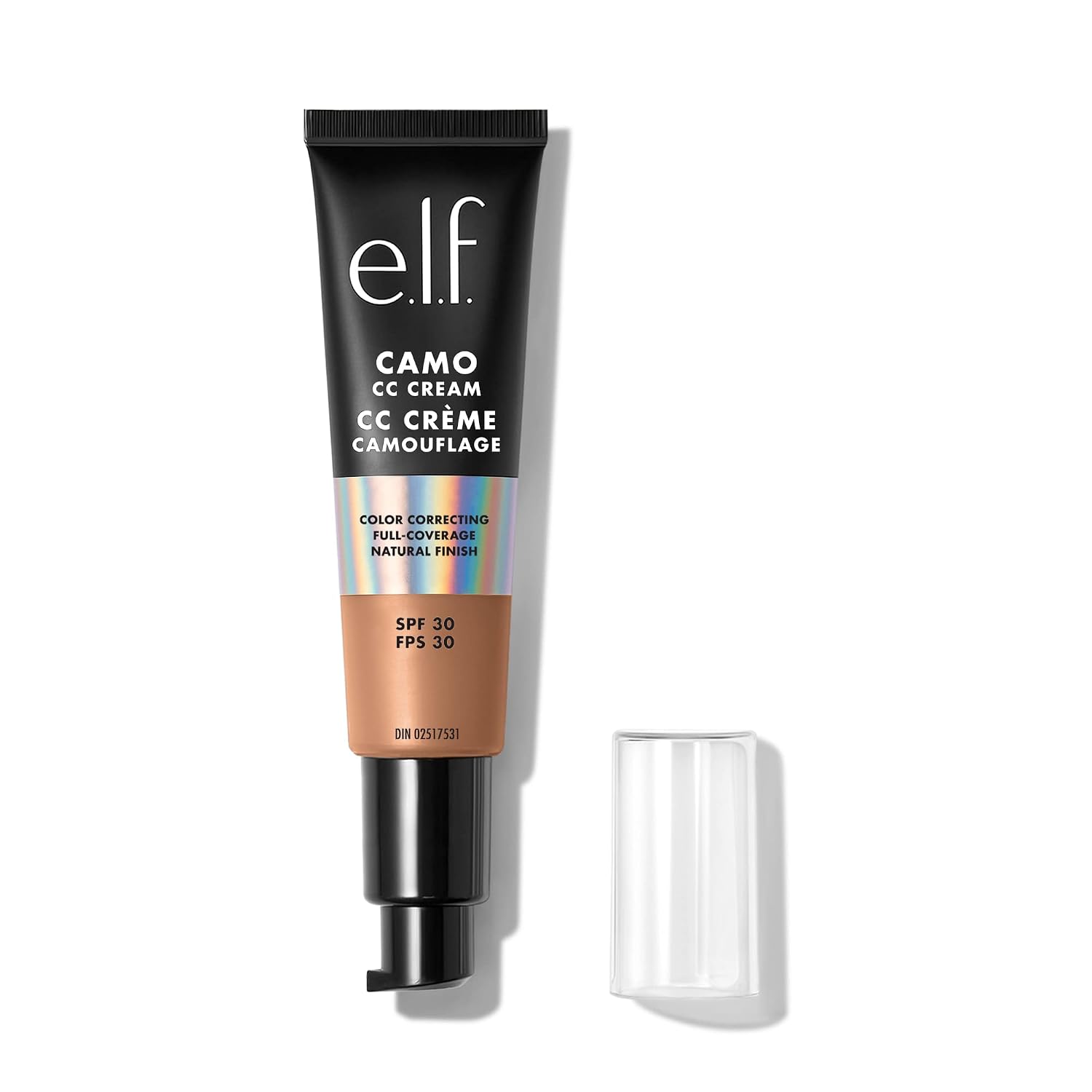 e.l.f. Camo CC Cream. SPF 30 Color-Correcting Medium-To-Full Coverage Face Foundation. Delivers An Airbrushed Finish. Vegan & Cruelty-Free. Medium 375 N