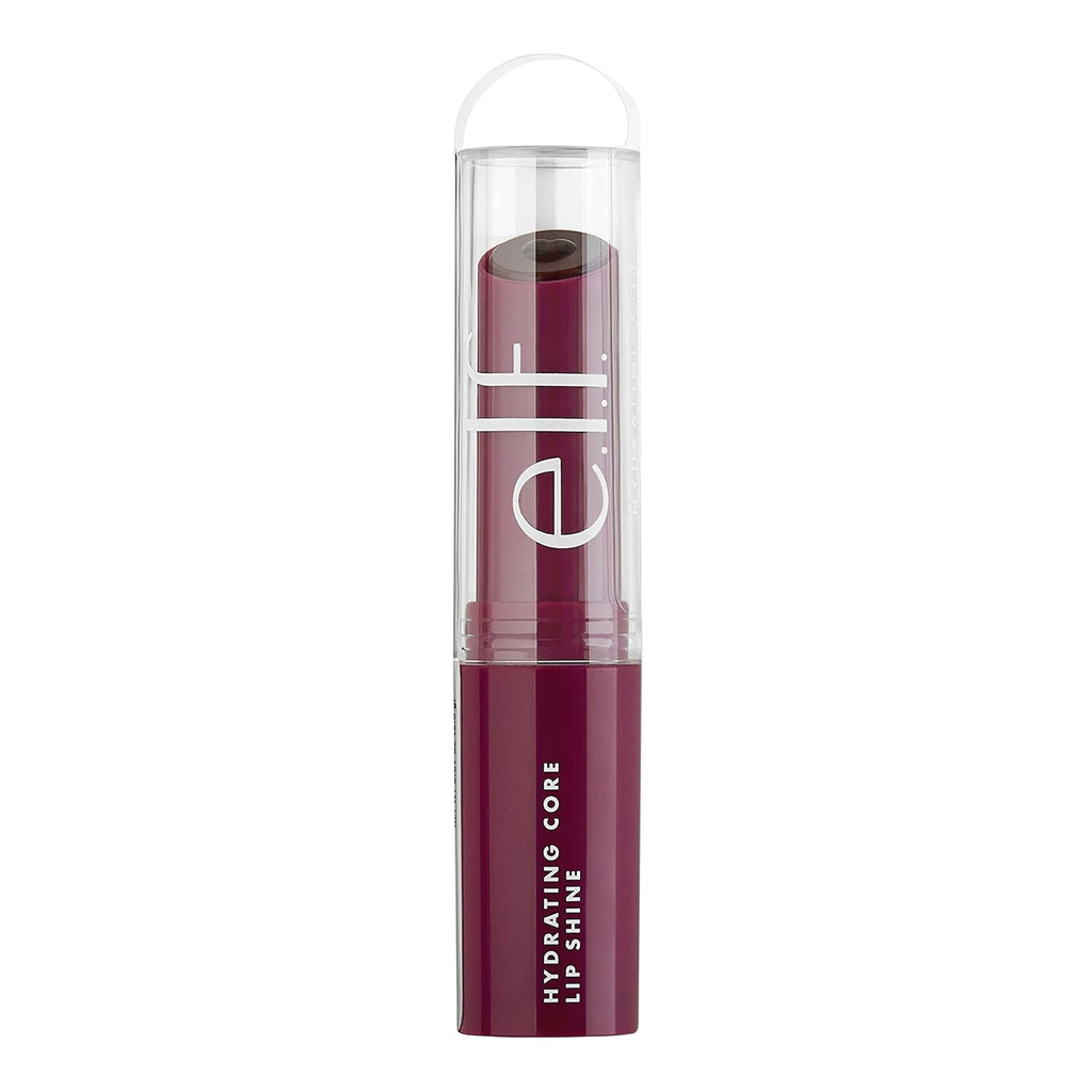 e.l.f. Hydrating Core Lip Shine with Shea Butter & Vitamin E. Tinted Lip Balm for A Smooth. Glossy Finish & Long-Lasting Moisture. Ecstatic Deep Berry
