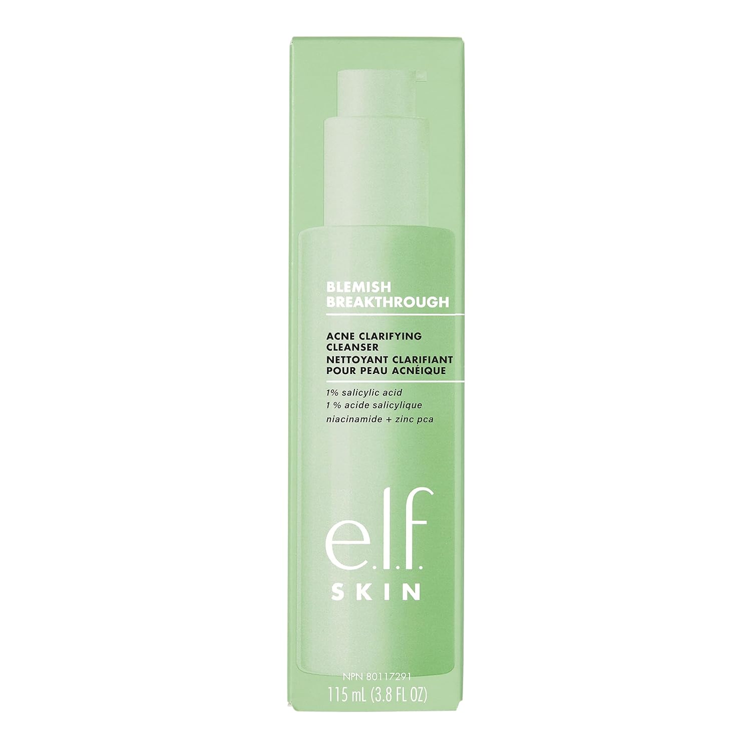 e.l.f. SKIN Blemish Breakthrough Clarifying Cleanser. Gel Cleanser For Removing Makeup. Controlling Oil & Clarifying Pores. 1% Salicylic Acid