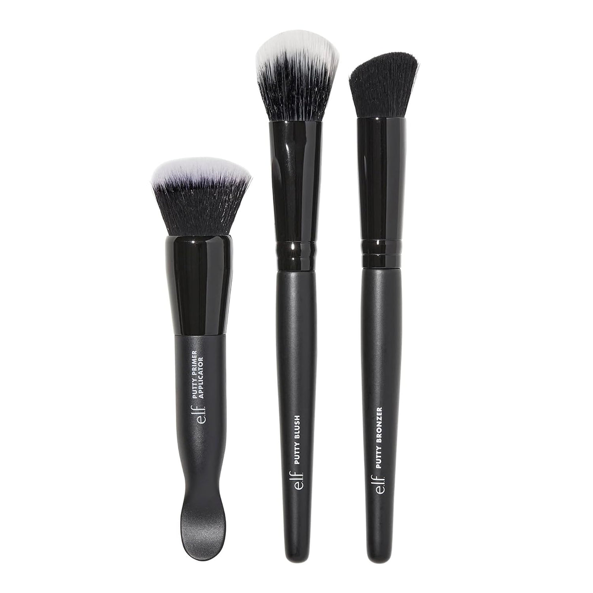 e.l.f. Putty Tools Trio. Set Of 3 Face Makeup Brushes For Putty Products. Helps You Easily Blend Putty Primer. Blush & Bronzer. Vegan & Cruelty-Free