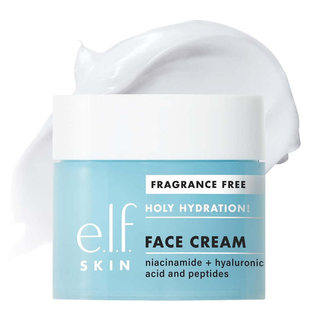 e.l.f. SKIN Holy Hydration! Face Cream with Hyaluronic Acid. Fragrance Free. Niacinamide & Peptides. Nourishing Moisturizer. Vegan & Cruelty-Free
