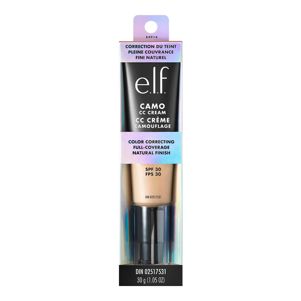 e.l.f. Camo CC Cream. Color Correcting Medium-To-Full Coverage Foundation with SPF 30. Light 240 W. 1.05 Oz (30g)