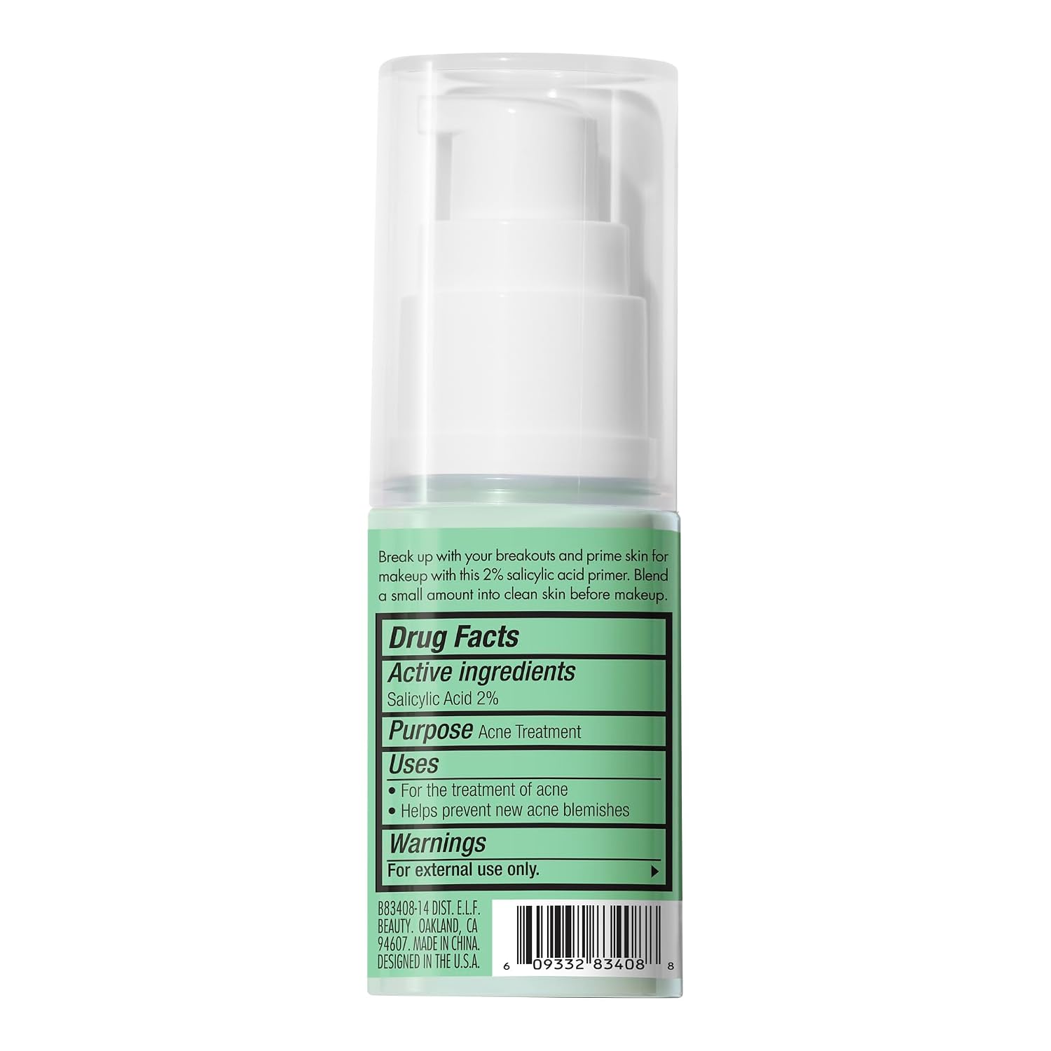 e.l.f. Blemish Control Face Primer. Soothing & Hydrating Makeup Primer For Fighting Blemishes. Grips Makeup To Last. Vegan & Cruelty-free. Small