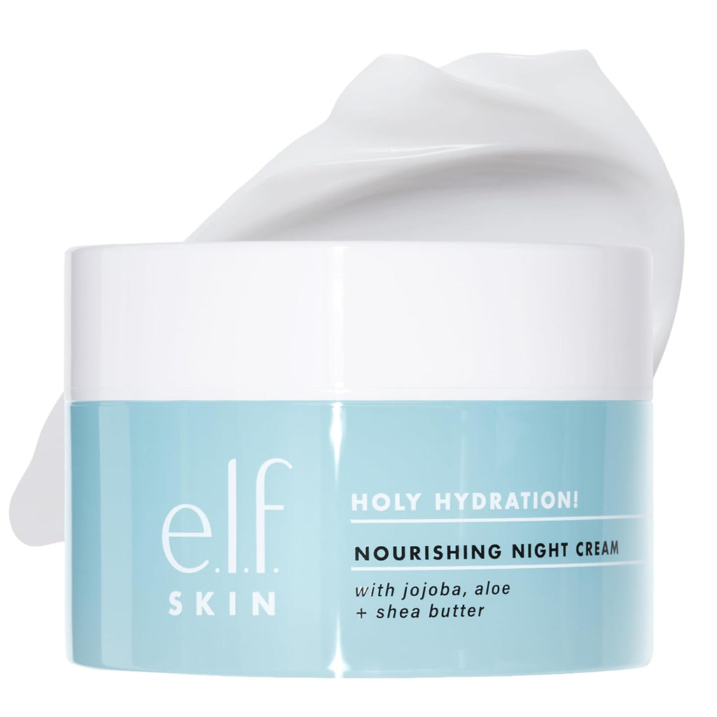 e.l.f. SKIN Holy Hydration! Nourishing Night Cream. Ultra-Hydrating Moisturizer. Infused with Shea Butter. Soothes Skin. 1.76 Oz (Packaging May Vary)