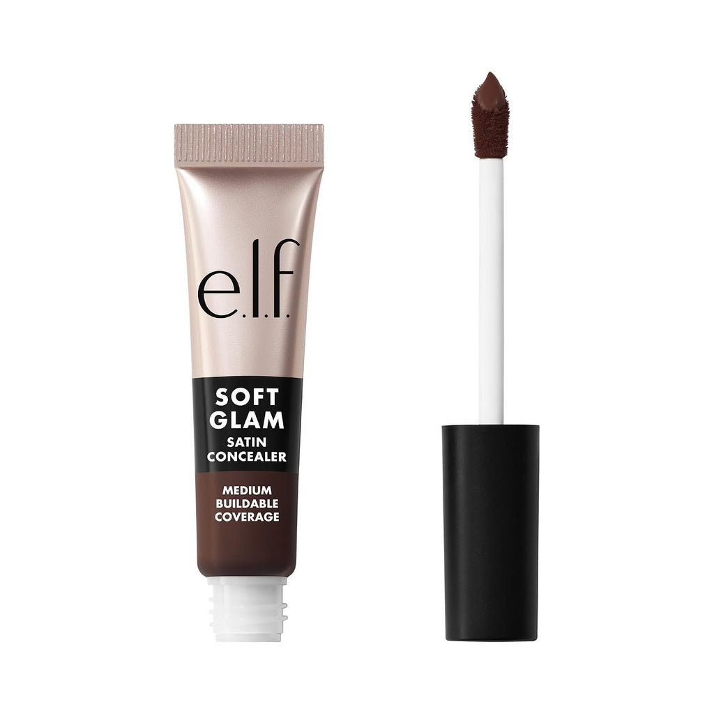 e.l.f. Soft Glam Satin Concealer. Medium Coverage. 65 Rich Neutral | Hydrating Hyaluronic Acid & 1% Hibiscus Complex. Crease-Resistant. Lightweight Formula. Vegan & Cruelty-Free