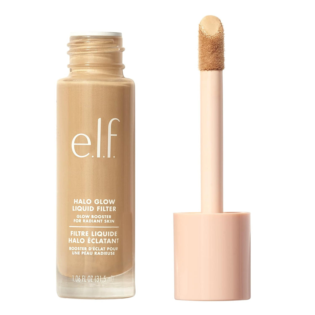e.l.f. Halo Glow Liquid Filter. Hydrating Complexion Boost. 5 Medium/Tan | Soft Focus. Luminous Natural Glow for Face & Body. Infused with Hyaluronic Acid & Squalene. Vegan & Cruelty-Free