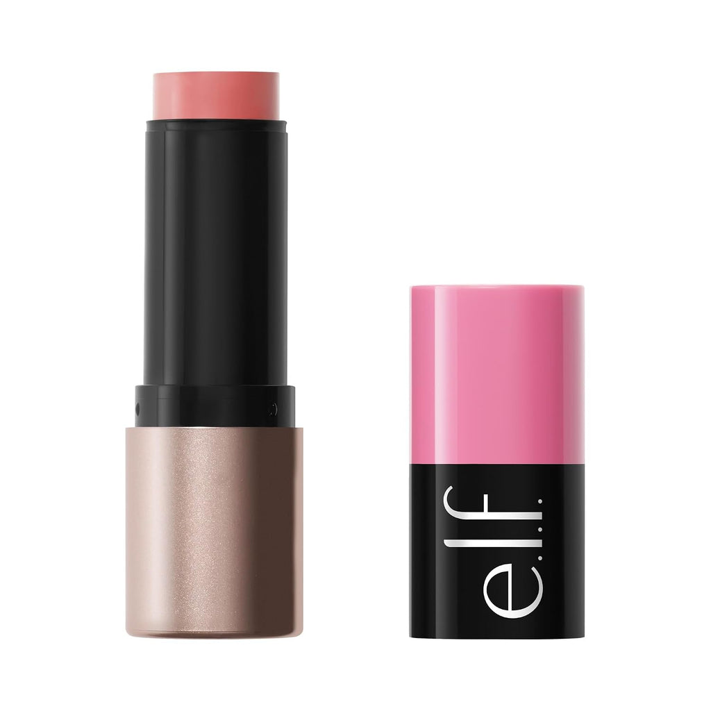 e.l.f. Soft Glam Cream Blush Stick. Buildable Natural Flush. Pink On It | Creamy Blendable Texture. Soft Satin Finish. Lightweight Buildable Color. Easy On-the-Go Application. Vegan & Cruelty-Free