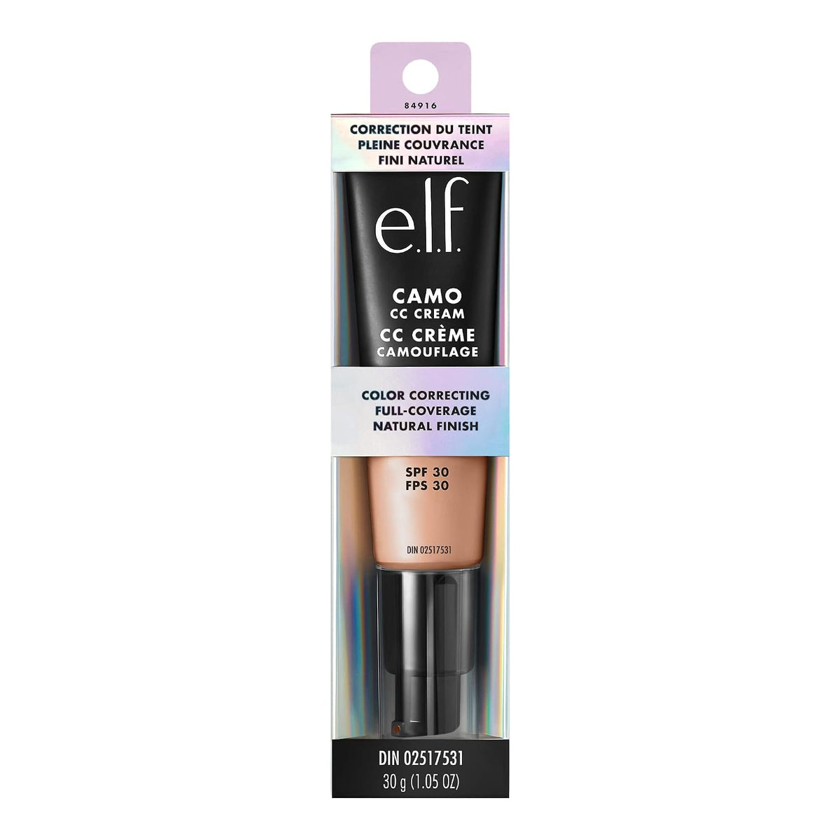 e.l.f. Camo CC Cream. SPF 30 Color-Correcting Medium-To-Full Coverage Face Foundation. Delivers An Airbrushed Finish. Vegan & Cruelty-Free. Medium 310 C
