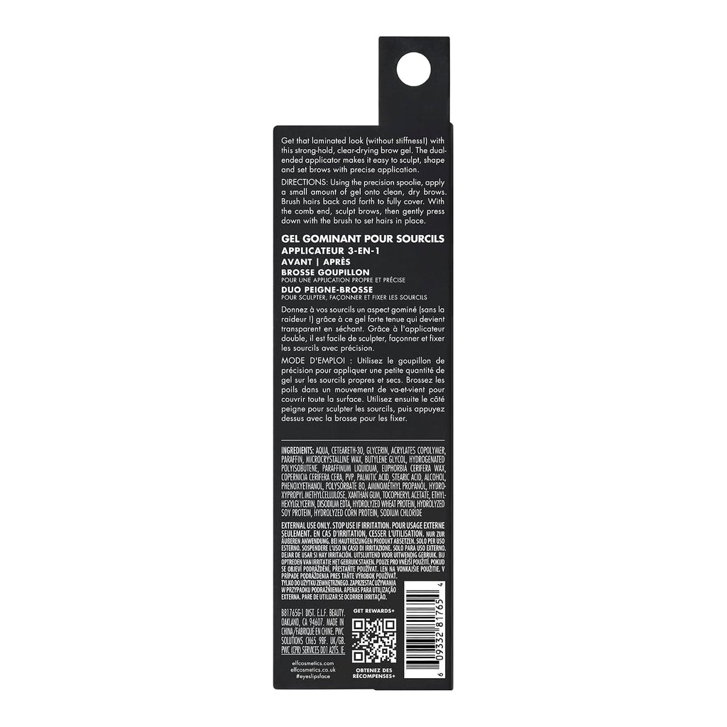 e.l.f. Brow Laminating Gel | Strong-Hold. Clear-Drying & Water-Resistant Brow Gel Creates Laminated Brows. Comb & Sculpt Brows. Vegan & Cruelty-free