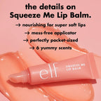 e.l.f. Squeeze Me Lip Balm. Strawberry | Moisturizing Lip Balm For A Sheer Tint Of Color. Infused With Hyaluronic Acid. Vegan & Cruelty-free