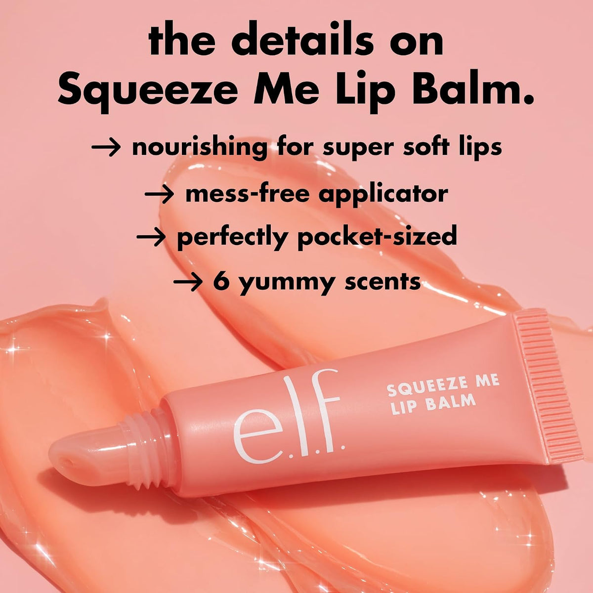 e.l.f. Squeeze Me Lip Balm. Strawberry | Moisturizing Lip Balm For A Sheer Tint Of Color. Infused With Hyaluronic Acid. Vegan & Cruelty-free