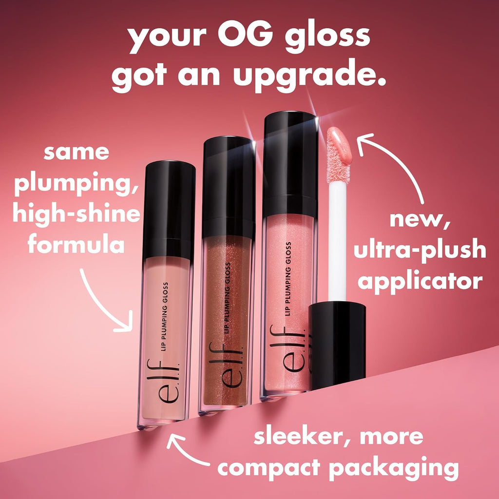 e.l.f. Lip Plumping Gloss. Mauve Lady | High-Shine Sheer Color. Hydrates & Creates Fuller Lips With Vitamin E. Vegan & Cruelty-Free. Mauve Lady. 0.09 Fl Oz