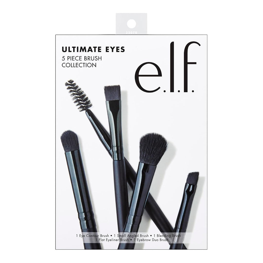 e.l.f. Ultimate Eyes 5 Piece Brush Collection. Makeup Brushes For Eyeliner. Eyeshadow. Brows & more. Vegan & Cruelty-Free