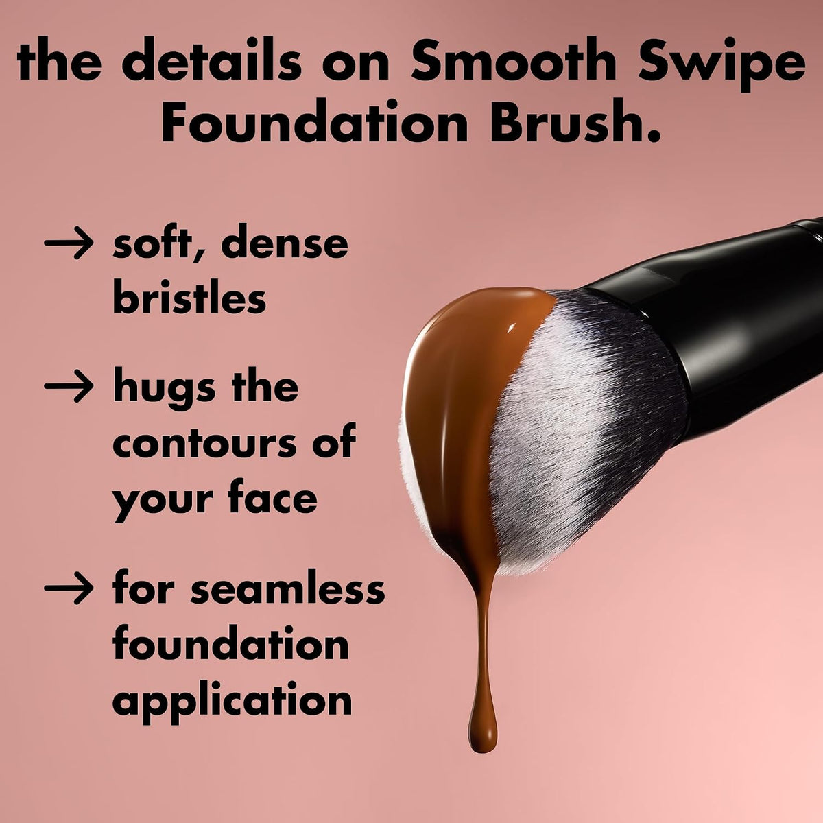 e.l.f. Smooth Swipe Foundation Brush | Face Makeup Brush For A Natural-Looking Finish. For Liquid & Cream Formulas. Vegan & Cruelty-Free