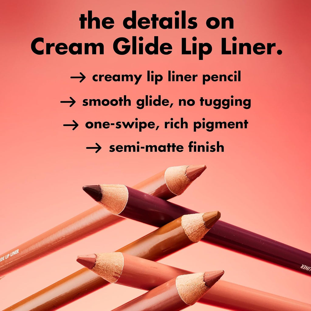 e.l.f. Cream Glide Lip Liner. Creamy High-Pigment. Baddest Beige | Semi-Matte Finish. Creamy Application. Smooth Glide Lip Pencil. Defines & Shapes. Vegan & Cruelty-Free