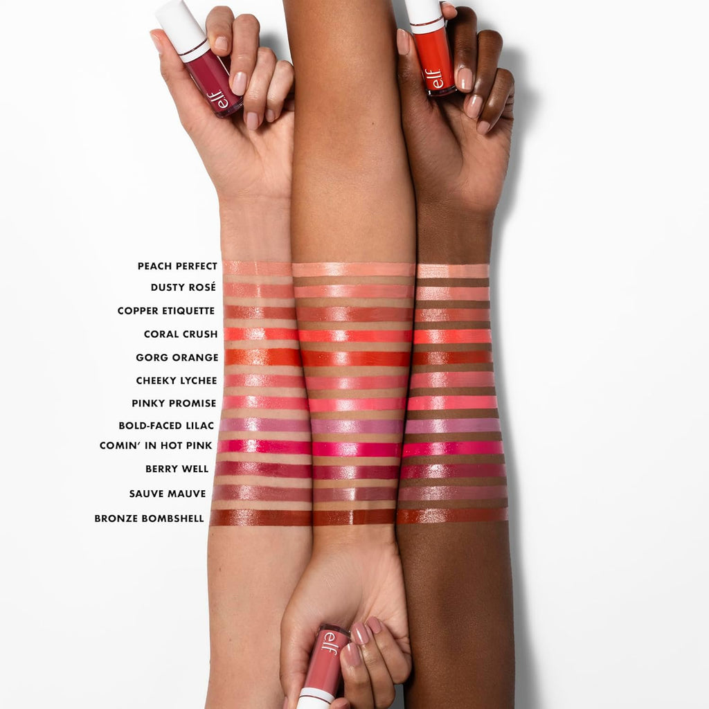 e.l.f. Camo Liquid Blush. Buildable & Blendable. Dusty Rosé | Lightweight Liquid Formula. Long-Lasting Wear. High-Pigment Color. Smooth Application. Buildable. Vegan & Cruelty-Free