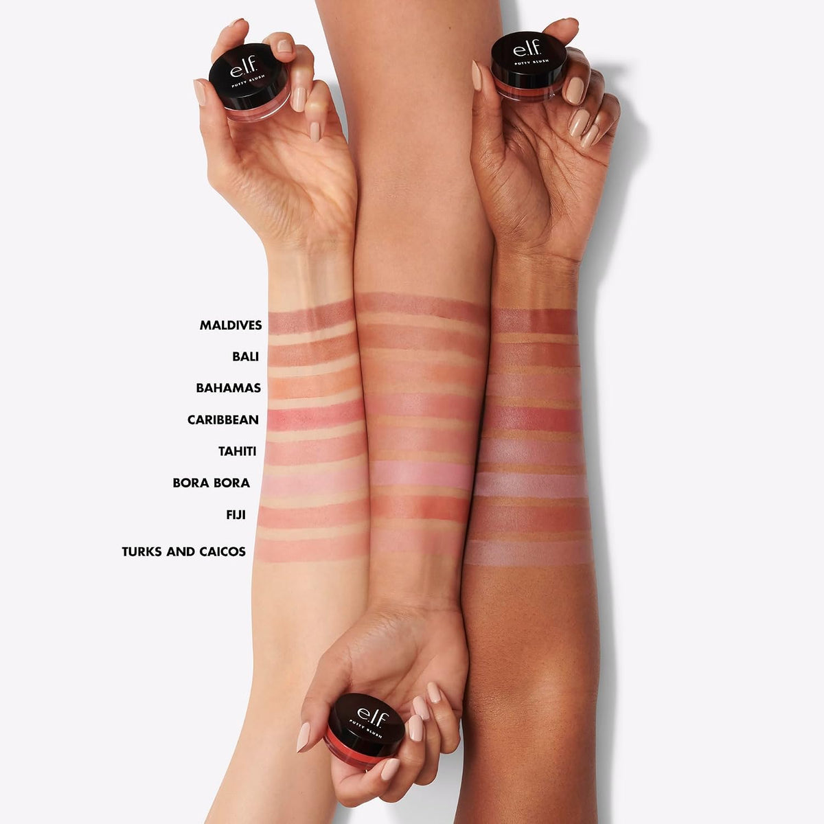e.l.f. Putty Blush. Creamy & High-Pigment Formula For A Natural Glow. Delivers A Semi-Matte & Powder Finish. Vegan & Cruelty-Free. Bora Bora