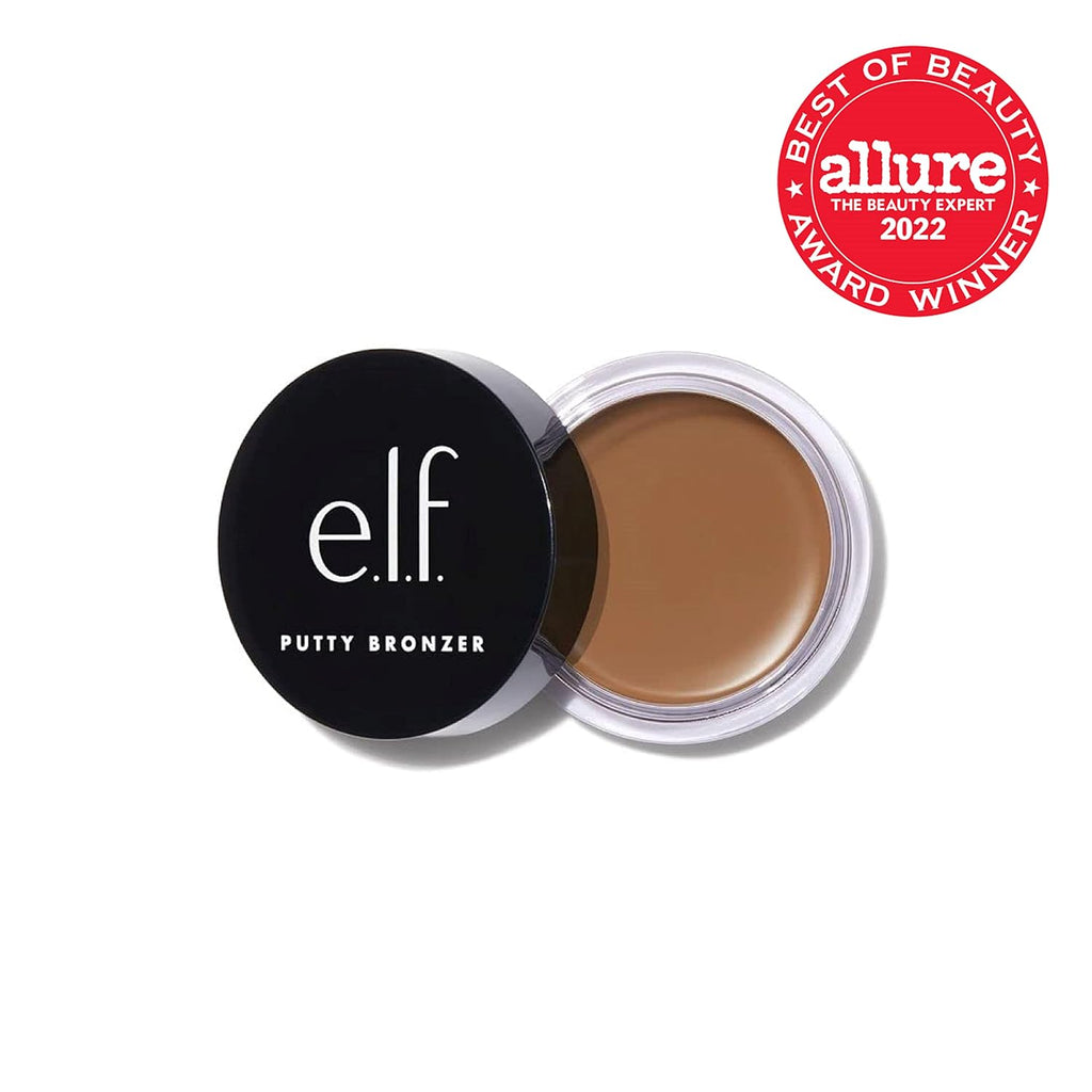 e.l.f. Putty Bronzer. Creamy & Highly Pigmented Formula. Creates a Long-Lasting Bronzed Glow. Infused with Argan Oil & Vitamin E. Golden Daze. 0.35 Oz (10g)