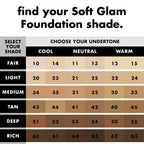 e.l.f. Soft Glam Satin Foundation. Medium Coverage. 21 Light Neutral | Satin Finish. Long-Lasting Wear. Hydrating Hyaluronic Acid & Hibiscus Complex. Blurs Pores. Lightweight. Vegan & Cruelty-Free