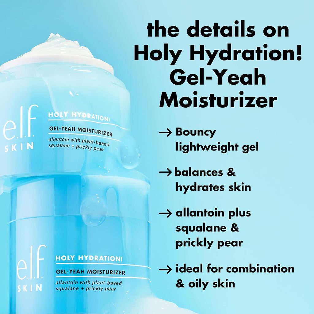 e.l.f. SKIN Holy Hydration! Gel-Yeah Moisturizer | Lightweight Moisturizer For Plump. Hydrated Skin. Infused With Squalane. Vegan & Cruelty-free